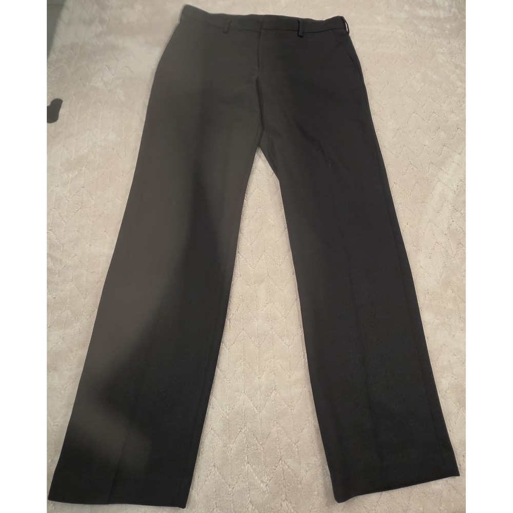 Van Heusen Flex Slim Fit Flat Front Stretch Pants Black Mens 34x32 - Picture 3 of 12